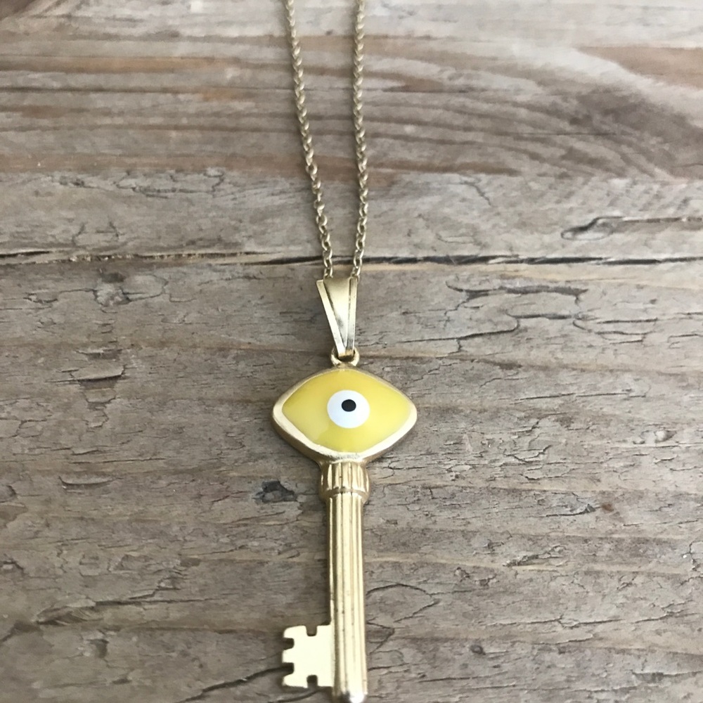 Evil eye key necklace
